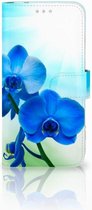 Huawei P20 Pro Bookcase Hoesje Design Orchidee Blauw