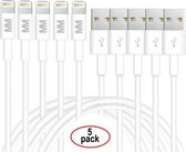 MMOBIEL 5 Stuks USB naar 8 Pins Lightning Kabel Oplader - voor iPhone / iPad / iPod