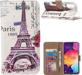 Xssive Hoesje voor Samsung Galaxy A50 - Book Case - Eiffeltoren Big Ben