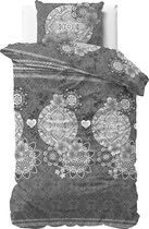 Sleeptime Lana - Dekbedovertrek - Eenpersoons - 140x200/220 + 1 kussensloop 60x70 - Grijs
