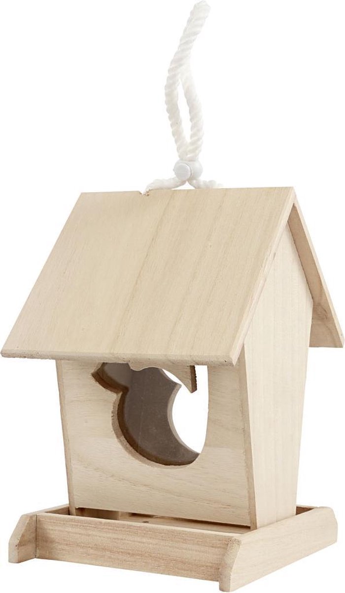 Houten Vogelhuisje 14,5 Cm Blank