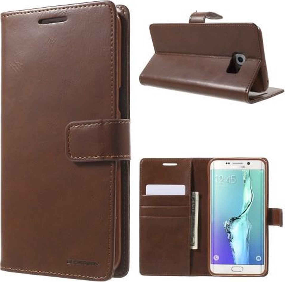 Mercury Blue Moon Wallet Case hoesje Geschikt voor: Samsung Galaxy S6 Edge Plus bruin
