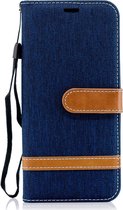 Denim Book Case - Samsung Galaxy A6 (2018) Hoesje - Blauw