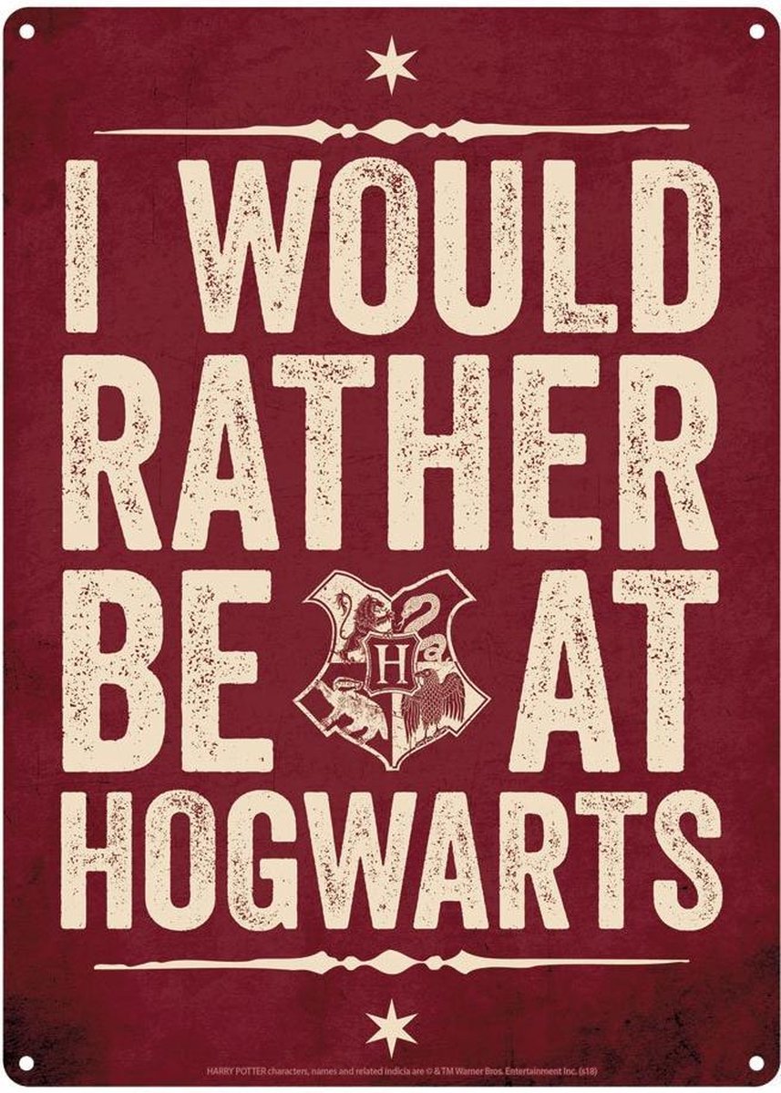 Harry Potter Hogwarts Slogan Tin Sign Poster - Half Moon Bay
