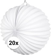 20x Lampionnen wit 22 cm