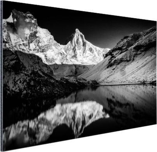 Kedartal Aluminium noir-blanc 120x80 cm - Tirage photo sur aluminium (décoration murale métal)