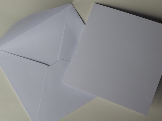 dubbele kaart + envelop - wit - 13x13 cm - 40 stuks | bol.com
