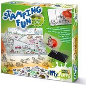 Revell Stamping fun boerderij - 200 kleurrijke sticker - 32 transparante patronen - Creatieve speelset voor kinderen