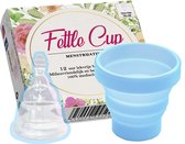 Fettle Cup Herbruikbare Menstruatiecup - Invouwbaar - Met Sterilisator - Blauw