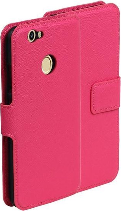 BestCases.nl Étui portefeuille en TPU rose Huawei Nova Plus, type livre, HM Book