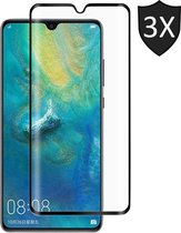 3x Screenprotector geschikt voor Huawei Mate 20 | Full Screen Cover Volledig Beeld | Tempered Glass - van iCall