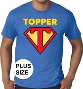 Grote maten Super Topper t-shirt heren blauw  / Super Topper plus size shirt heren 4XL