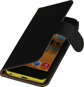 Zwart Effen Booktype Apple iPod Touch 4 Wallet Cover Hoesje