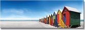 Strandhuisjes - Canvas Schilderij Panorama 120 x 40 cm