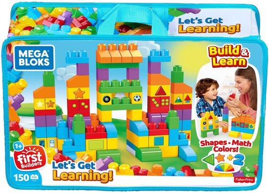 Mega Bloks First Builders  Laten We Leren Tas - 150 Stuks - Constructiespeelgoed