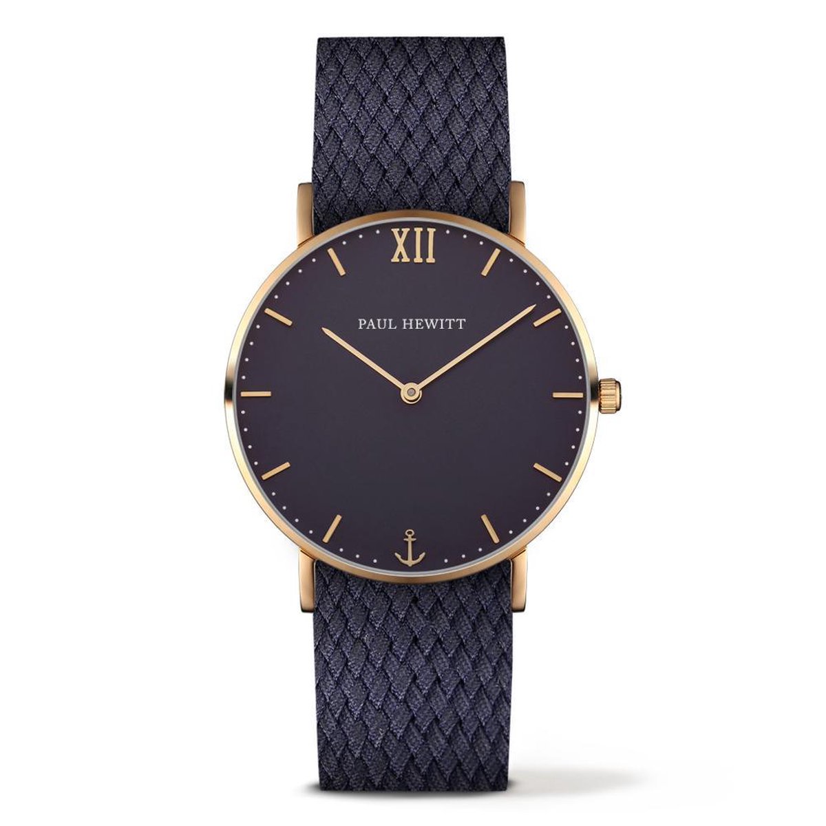 Paul Hewitt Sailor Line Blue Lagoon Perlon PH-SA-G-ST-B-17M - Horloge - Nylon - Blauw - Ø 38 mm