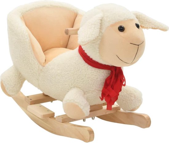 vidaXL Hobbeldier schaap met rugleuning 60x32x50 cm pluche wit