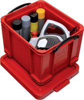 Really Useful Box opbergdoos 35 liter rood met zwarte handvaten