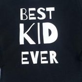 Baby Rompertje met tekst zwart Best Kid Ever | lange mouw | zwart wit | maat 62/68 cadeau zwanger zwangerschap aankondigen aankondiging