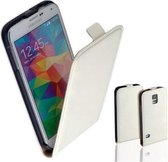 TCC Luxe Leder hoesje Samsung Galaxy S5 Flip Case/Cover - Wit