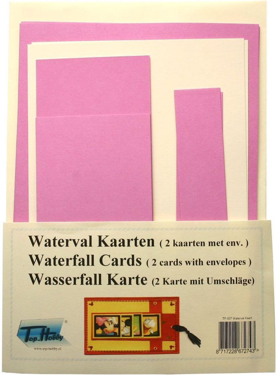 Waterval Kaarten - Lila - 12 Stuks met envelop - Maak mooie kaarten voor elke gelegenheid
