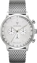 Renard Grande Chrono White/Silver Milanese Silver RC402SS10MSS - Horloge - RVS - Zilverkleurig