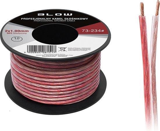 Luidsprekerkabel 2 x 0.35 mm zwart/rood op rol 100 meter