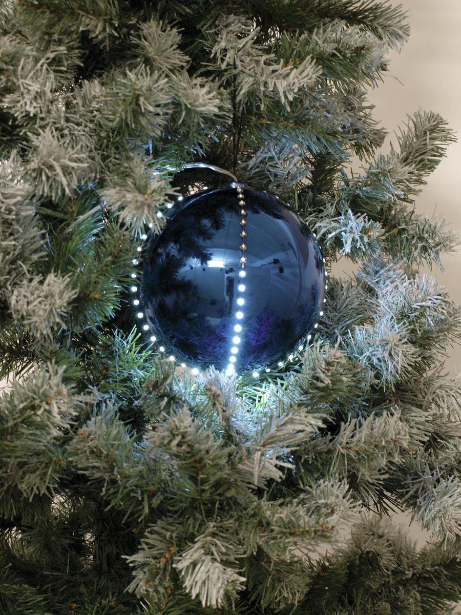 Europalms LED Sneeuwbal 8cm, donker blauw 5x