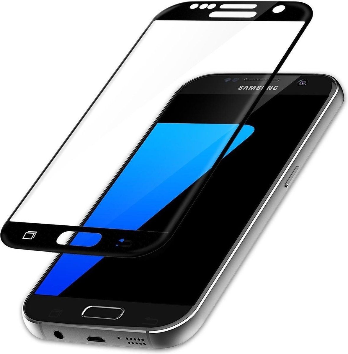 Samsung Galaxy S7 Full Cover Tempered Glass Screen Protector - Zwart