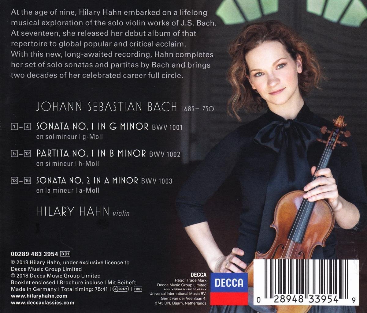 Hilary Hahn Hilary Hahn Plays Bach Violin Sonatas Nos 1 And 2 Cd Hilary Hahn