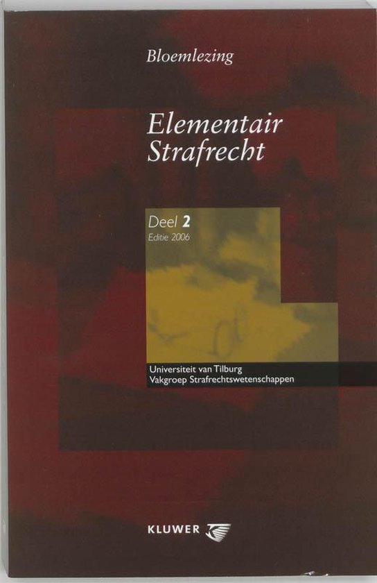 Bloemlezing elementair strafrecht 2 2006 - cover