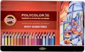 Polycolor kleurpotloden 36 st. in blik met kleurboekje