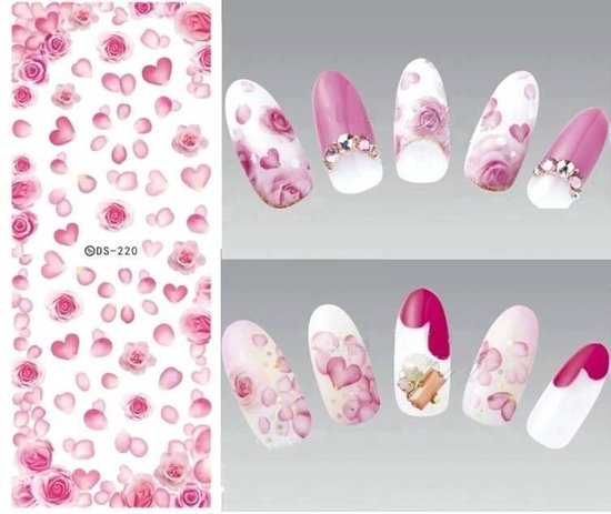 Meenemen houder gewoontjes Nail art nagel Stickers roos Roze roosjes | bol.com
