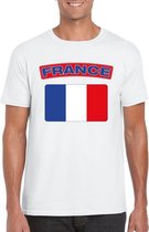 T-shirt met Franse vlag wit heren S