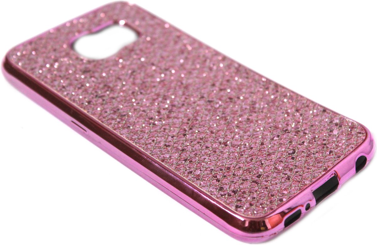 Bling bling hoesje roze Geschikt voor Samsung Galaxy S6 Edge