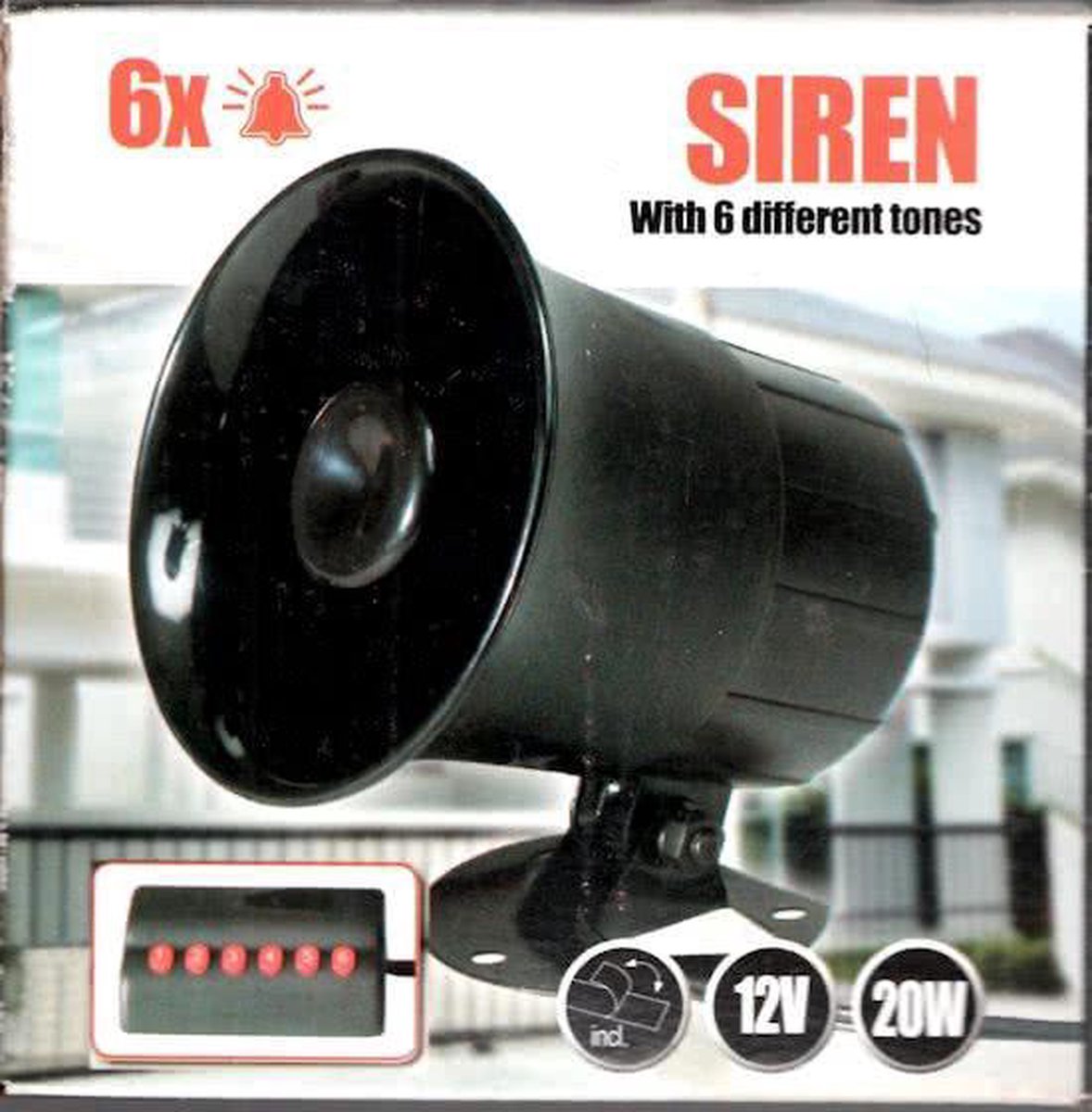 Auto Sirene met 6 Verschillende Tonen Inclusief Afstandsbediening - 12V -  Auto Alarm 