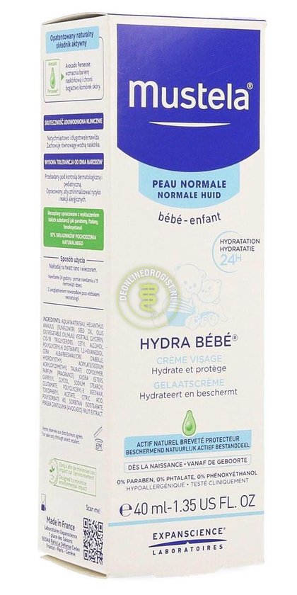 Mustela Crème visage Hydra Bébé (40 ml) au meilleur prix sur