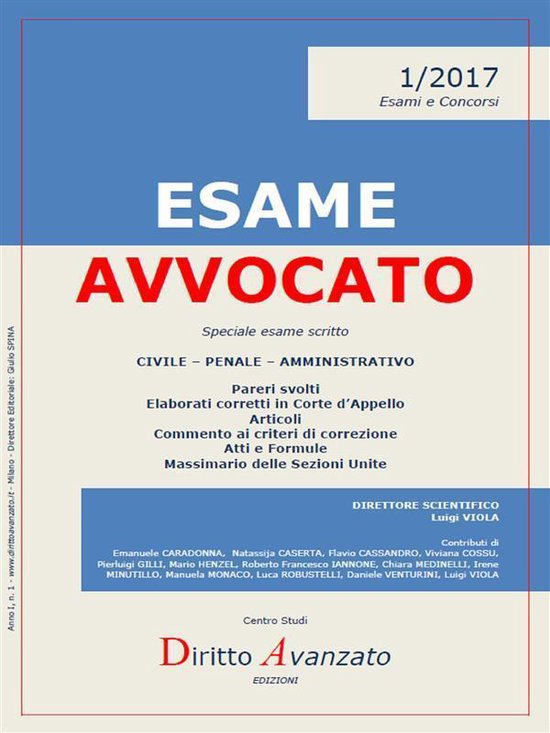 ESAME AVVOCATO 1/2017. Speciale esame scritto - Sessioni 201 ... - cover