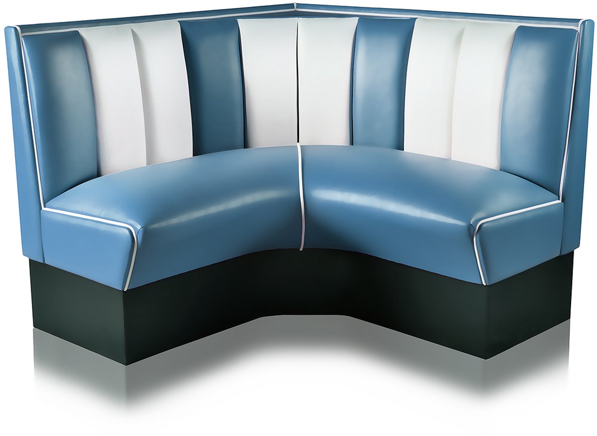 Bel Air Dinerbank Quarter Circle Booth HW-120-120 Blauw