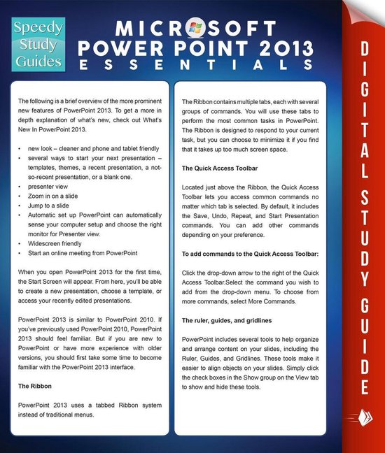 Microsoft Powerpoint 2013 Essentials (Speedy Study Guides) - cover