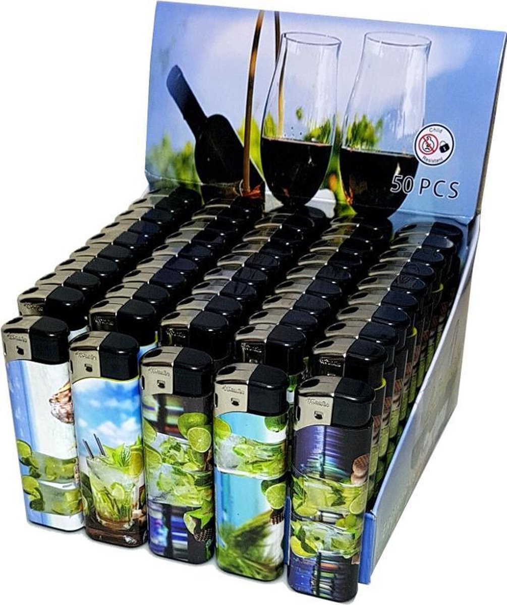Goedkoopste 50X Aansteker Cocktail Drinks Vakantie print klik navulbaar afbeelding