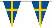 Polyester vlaggenlijn Zweden 5 meter - slinger / versiering