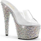 Pleaser Muiltjes -35 Shoes- BEJEWELED-701MS Paaldans schoenen Zwart