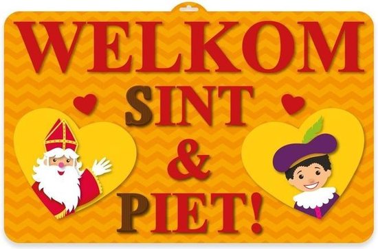 Foto: Sinterklaas 3d wanddecoratie 58 x 38 cm sint en piet versiering