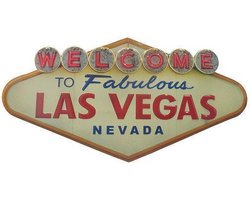 Signs-USA Las Vegas - Retro Wandbord - Metaal - 24x49 cm