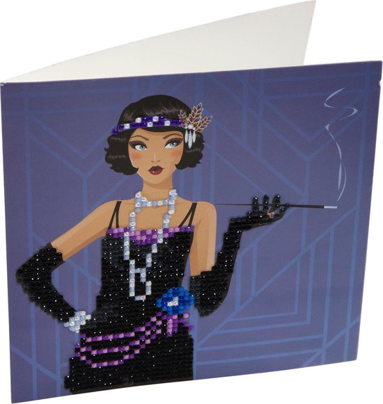Crystal Art Art Deco Lady Crystal Art Card Kit 18 x 18 cm 