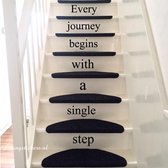 Sticker muur-trap-every journey-zwart-25x80cm