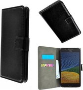 Zwart Wallet Bookcase P Hoesje voor Motorola Moto G5