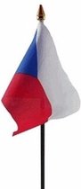 Tsjechie mini vlaggetje op stok 10 x 15 cm