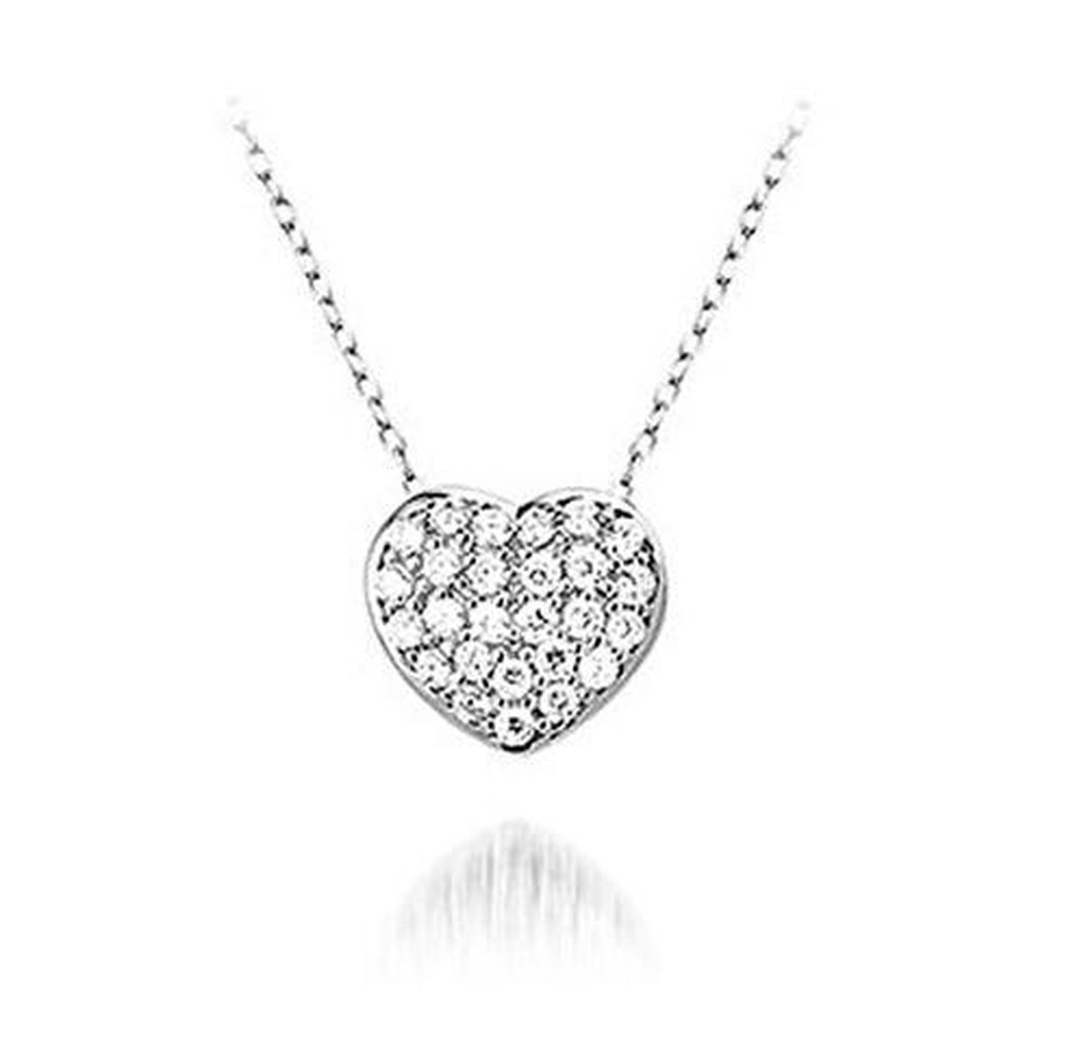 Montebello Ketting My Heart - 925 Zilver Gerhod. - Hart - 11x13mm - 45cm